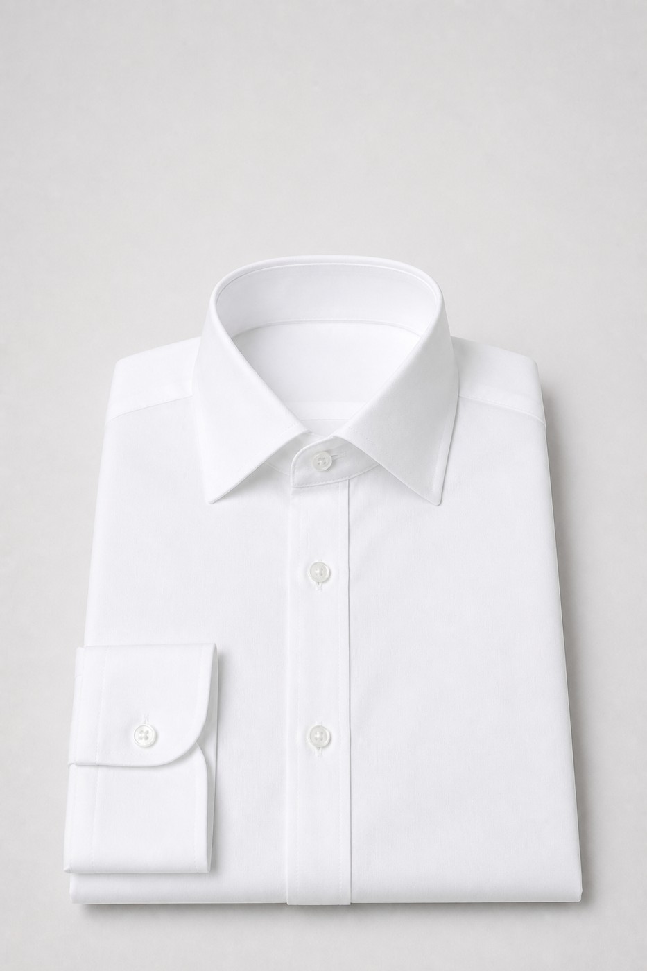 Crisp white cotton shirt with full collar visible showing shirting and apparel outcome from cotton programs