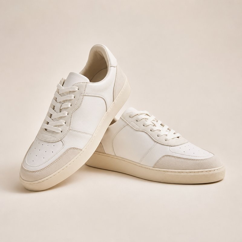 Clean leather sneakers for footwear private label collection programs